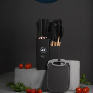 Juego de silicona 19 piezas mango de madera