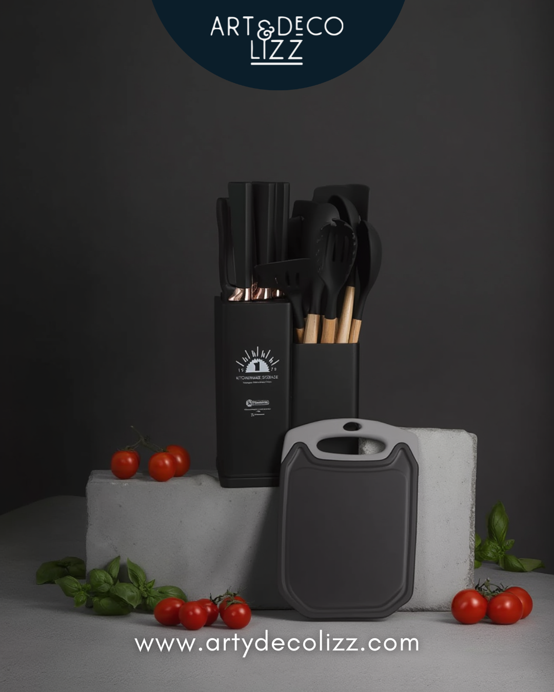 Juego de silicona 19 piezas mango de madera