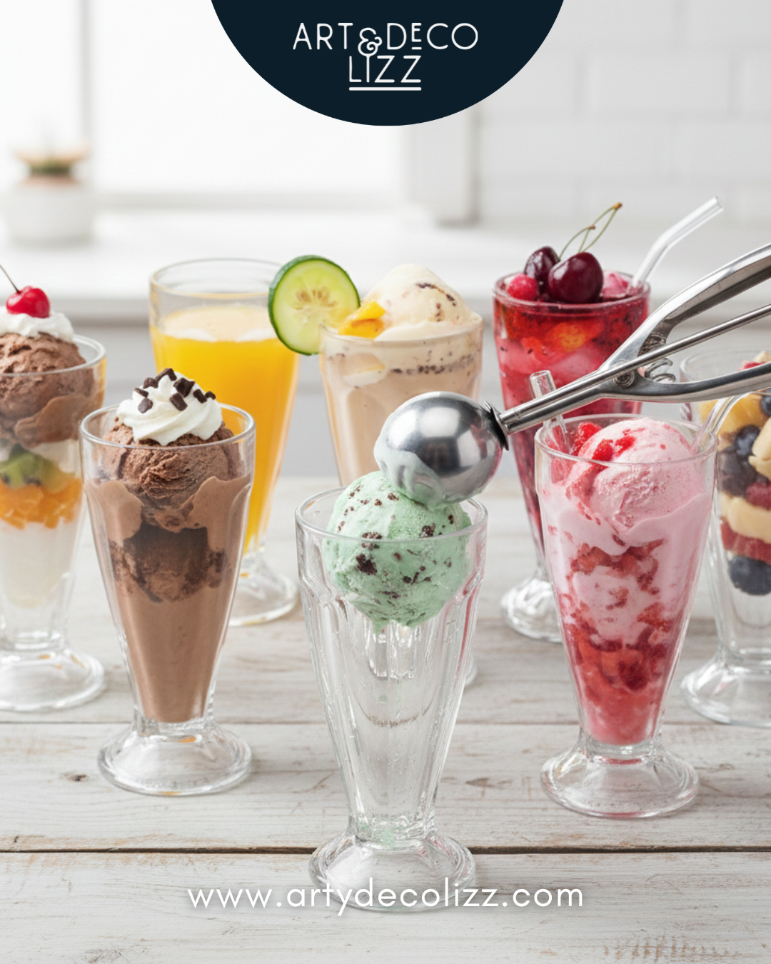 Set 6 vasos licuado/helado/tragos - Image 2