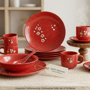 Set de Ceramica de 30 piezas con detalles de cerezo