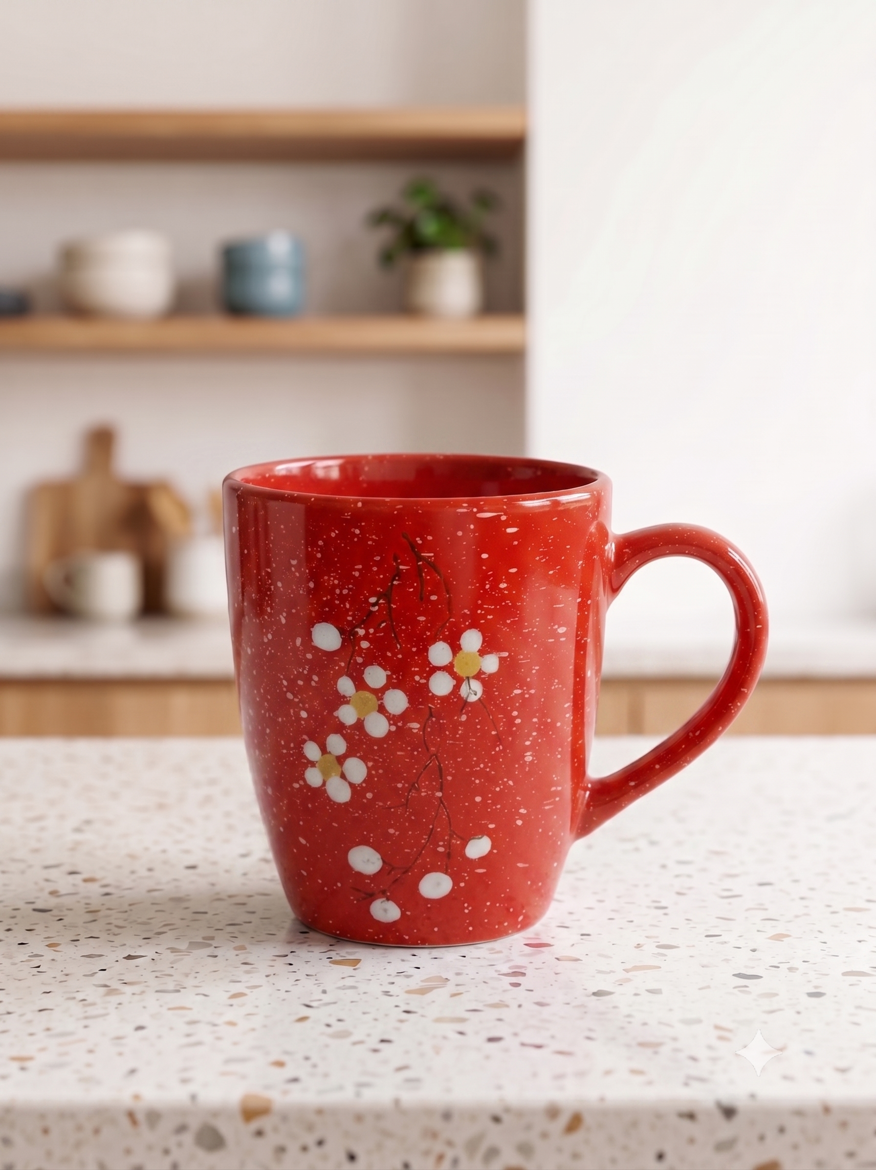 taza de ceramica con detalles floreales - Image 3