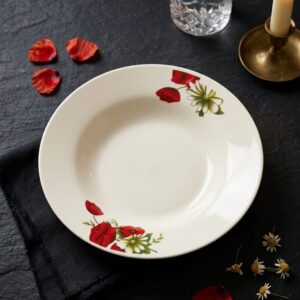 Plato Sopero Con Detalles Florales